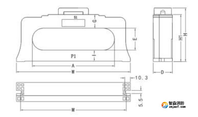 閉口式，方孔100A-630A外形尺寸圖